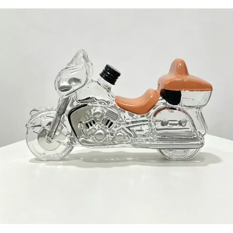 Carafe à vin artisanale en forme de moto (350 ml), bouteille en verre transparent pour spiritueux, objet de décoration pour bar ou table, idéale pour le whisky et le bourbon. (1/5)