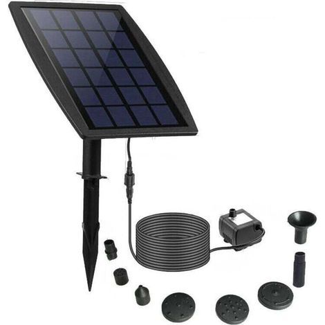 Fontaine solaire. Fontaine flottante solaire à monter soi-même (2,5 W). Nouvelle pompe solaire pour bassin avec 8 buses et câble de 3 m. Fontaine solaire pour abreuvoirs à oiseaux, aquariums et jardin (1/4)