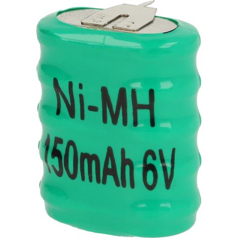 vhbw NiMH Ersatz Knopfzellen-Akku Typ 5/V150H 3-Pins 150mAh 6V kompatibel mit Modellbau-Akkus, Solar-Leuchten uvm.