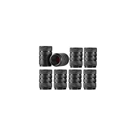 Lot de 8 Bouchons de Valve de Pneus Noirs Universels pour Voiture SUV Moto Vélo Accessoires de Protection Anti-Poussière et Étanches (1/4)