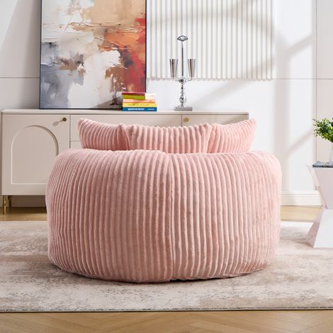 Asiento grande y redondo para tumbonas de descanso, banco de lectura de interior, sofá cama sin patas con reposapiés, gran formato, tejido suave y respaldo de tela acordonada, adecuado para salas de e (1/5)