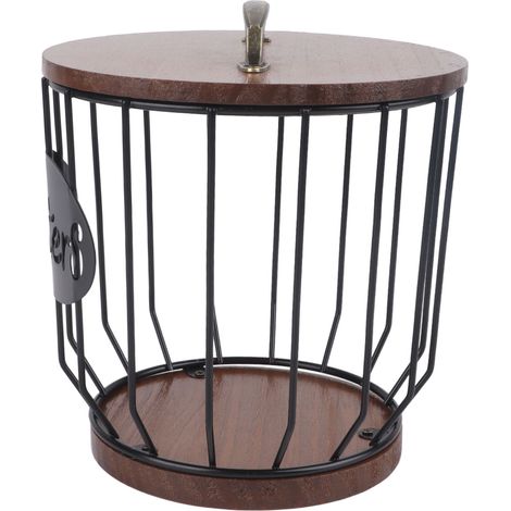 Porte-filtres à café rustique avec couvercle, récipient de rangement pour filtres à café, porte-dosettes de café pour comptoir, accessoires de bar à café, décoration 0291 F Noir (1/5)