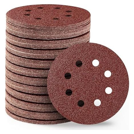 Disque Abrasif 125mm 8 Trous Grain 40 Adhésif Disque Ponceuse Papier à Poncer Rond Ponceuse Excentrique (1/5)
