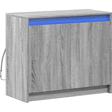 Aparador buffet cómoda armario mueble organizador cocina salón salón con LED Sonoma 72 x 34 x 61 cm madera contrachapada gris 020029822