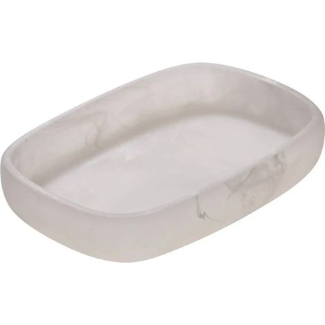 Porte-Savon en Résine "Cloudy" 13cm Blanc (1/2)