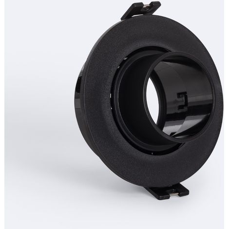 Portafaretto Downlight Circolare Regolabile Basso UGR Lampadina LED GU10 / GU5.3 Foro Ø75 mm Suefix  Nero (1/3)