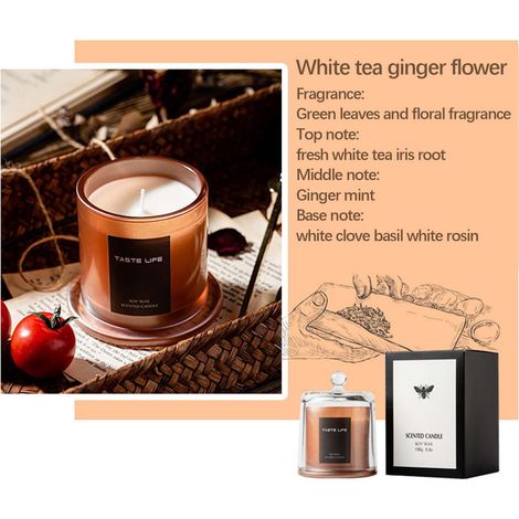 Bougie En Verre - Cire De Soja Naturelle - Pour Décoration Intérieure Et Soin Relaxant - 150 G - 40 Heures De Combustion - Lot De 1 (1/5)