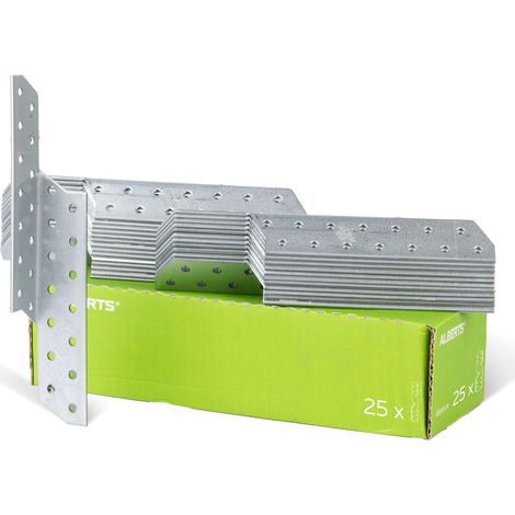 Alberts 846916 Équerre renvoyée, utilisable à droite, galvanisée Sendzimir, 32 x 32 x 210 mm