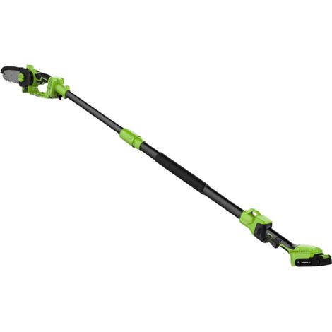 Venteo – Tronçonneuse électrique sans fil avec perche télescopique – Autonomie batterie – Coupe nette des branches – Moteur Brushless