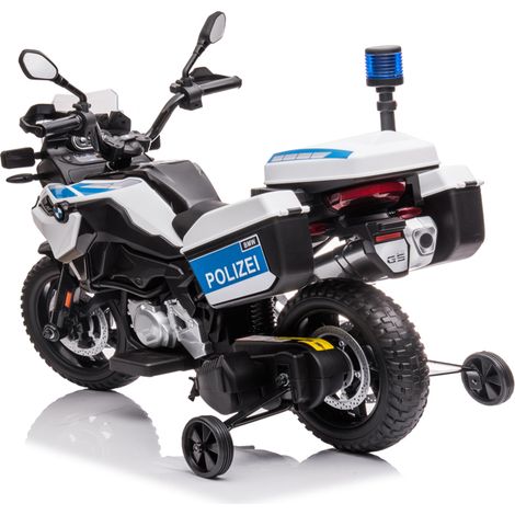 Moto électrique Pour Enfants BMW Licence Pour Enfants 3 à 8 Ans Avec Phares - Voiture électrique Avec 2 Roues d'Entraînement -  111L x 62l x 76H cm Blanc (1/5)