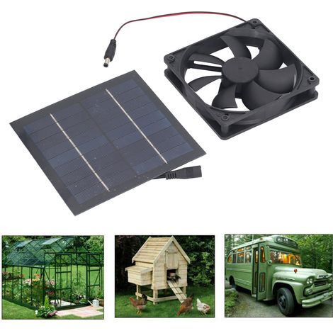 Kit Ventilation Solaire 20W IP65 pour Coop Poulailler Serre Hangar Maison Animal Fenêtre Exhaust - Ventilateur 120mm Monocristal ABS (1/5)