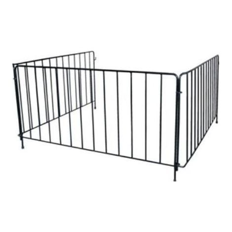 Barrière de sécurité cheminée Aduro 3 panneaux métal laqué noir 110 x 110 x 60 cm (1/2)