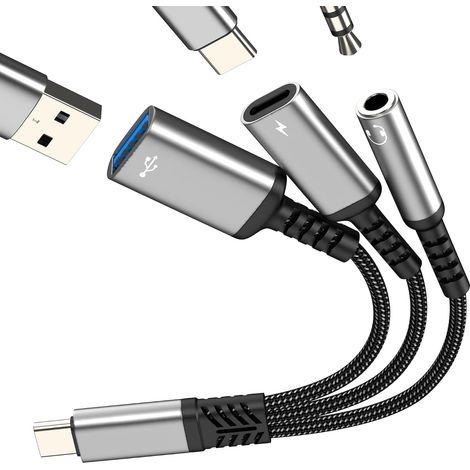 Adaptateur Jack USB C vers Cable Chargeur pour iPhone 17 16 15 Pro Max Câble pour Apple Prise 3.5mm Audio Casque Type C OTG 3.0 Microphone Clé Auxiliaire Ecouteur pour iPad Compatible avec Samsung S26 (1/5)