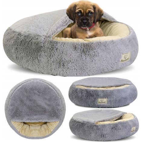 Cama para perros FLUFFY de 50 cm, gris claro