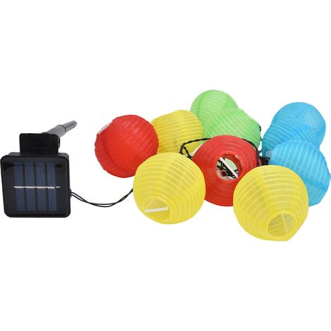 Guirlande lumineuse solaire de 10 lanternes, écologique et économe en énergie, avec détecteur de lumière pour l'extérieur (1/5)