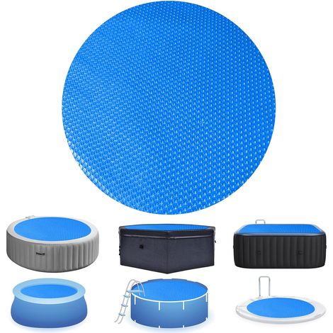 Bâche de piscine ronde solaire en PE, protection extérieure pour piscine, couverture thermique étanche, idéale bassin hors-sol, résistante UV, 1 pièce. (1/5)