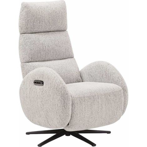 Fauteuil relax électrique tissu polyester beige - AMSTEN (1/5)