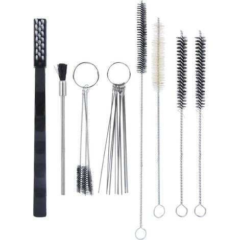 Kit de nettoyage 19 pièces accessoires quincaillerie outil manuel portable pour aérographe et pistolet à peinture (1/5)
