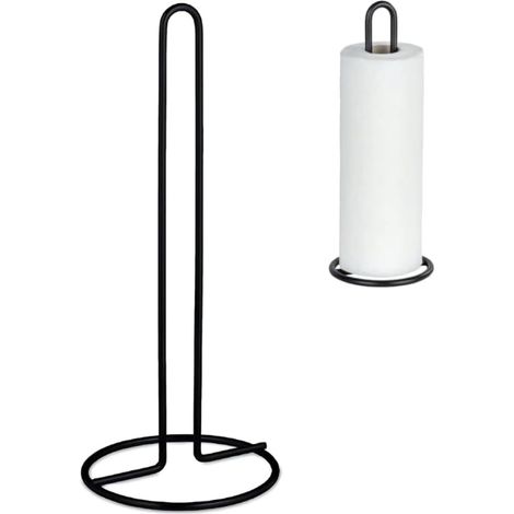 Porte Essuie‑Tout Noir 31 cm – Support Rouleau Cuisine en Métal (1/5)