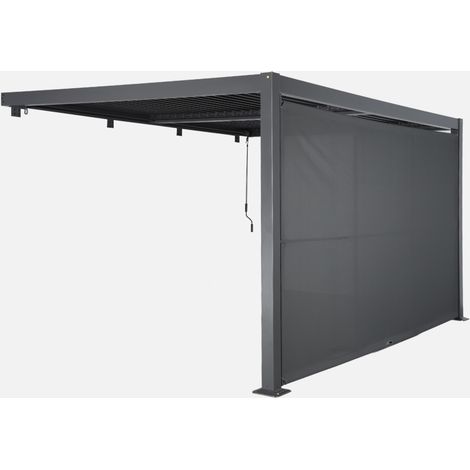 Pérgola bioclimática de aluminio adosada 4x3m + 1 toldo 4m (1/5)