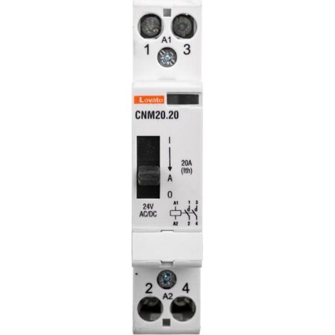 Contactor modular con palanca de control manual 20A 2Z bobina 24 VACDC CNM2020024