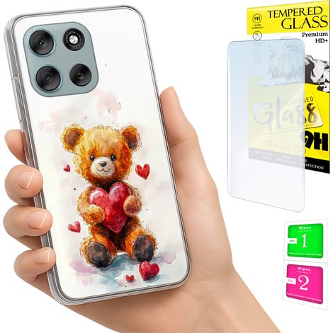 Funda para Motorola Moto G56 con foto y diseño de oso de peluche + cristal (1/5)