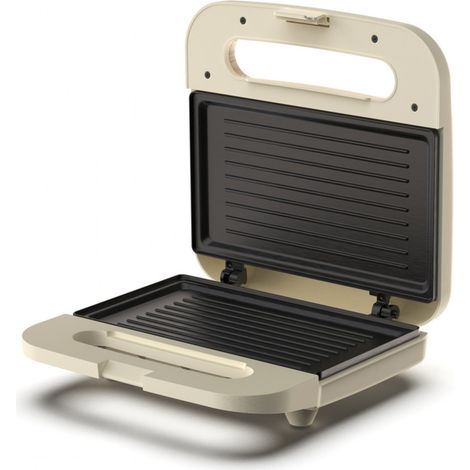 Ariete 1971 Tostiera Breakfast Wood, Griglia Elettrica Panini, 750W, Effetto Legno, Piastra Antiaderente Grill 23x13cm, Riponimento Verticale, Beige (1/4)