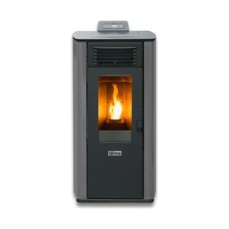 Qlima Stufa A Pellet Ventilata Fiorina 90 S-LINE Grigia 9,7 Kw
