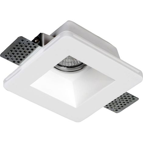 Portafaretto in gesso a scomparsa quadrato attacco GU10 incluso Fi-GESSO-11 (1/3)