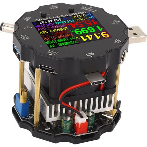 65-W-Bluetooth-USB-Tester, digitales Spannungs-, Strom-, Leistungs-, Widerstands- und Kapazitätsmessgerät, Voltmeter/Amperemeter 3,6–32 V (1/5)