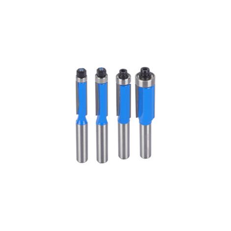 4-teiliges 8-mm-Kopierfräser-Set, Heimwerker-Holzbearbeitungs-Fräswerkzeuge mit Kugellager, Bündigfräser - Crezuo