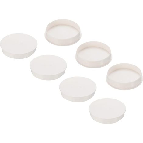 70mm OD Tube Trou Bouchons, 7 Paquet PVC Rond Poteau Clôture Tubes Insert Tube Terminal Couverture pour Tube Ligne Protection, Blanc (1/5)