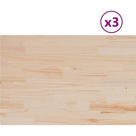 Maison Exclusive - Piani Tavolo 3 pz 80x53x1,7 cm Rettangolare Legno Massello Pino