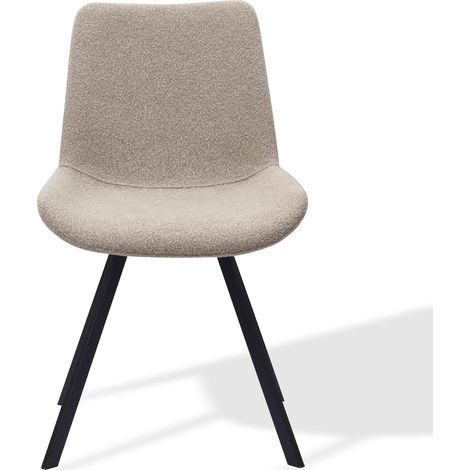 Sillas de comedor giratorias 360° tapizadas en tela con patas de metal, juego de 2 (1/5)