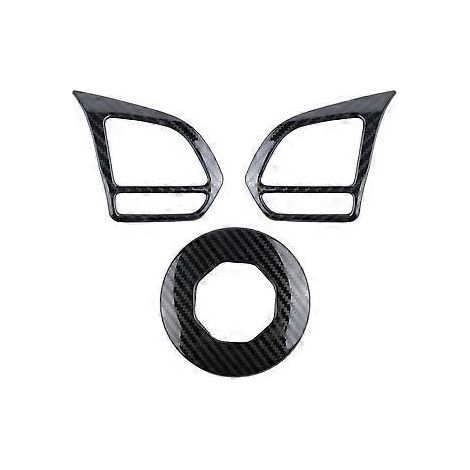 3-teiliges Lenkrad-Zierleisten-Set aus Metall und Kohlefaser für MG ZS EV, MG6, MG5, EZS (2018–2021)