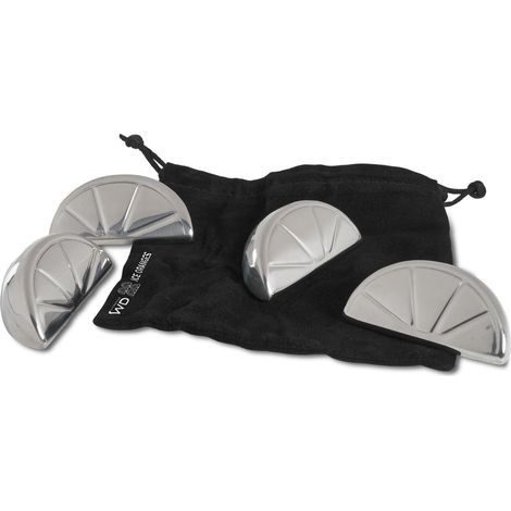 Set 4 Spicchi Raffredda Drink Acciaio Inox Riutilizzabili Argento WD LIFESTYLE