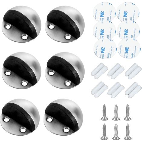 Butée Porte Adhésive Inox Silencieuse Vis (1/5)