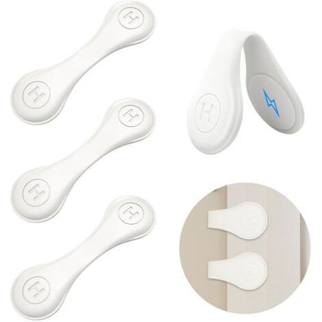 3-Pack Magnetic Shower Curtain Clips - Waterproof Splash-Proof Stickers, Easy to Install, for Shower Curtains (White) (1/5)