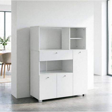 Mobile cucina bianco con ripiani aperti e cassetto, 90 x 40 x 120 cm DESVIAE (1/5)