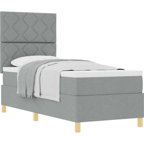 Maison Exclusive - Lit à ressorts avec matelas Gris clair 80 x 200 cm tissu