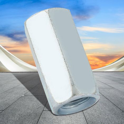 1 längliche Sechskantmutter M2060 mit Gewinde, Verbindungsstange, Verbindungsmutter (1/5)
