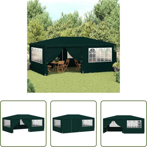 vidaXL Chapiteau de jardin - Tente de réception avec parois latérales 4x6 m Vert 90 g/m² (1/5)