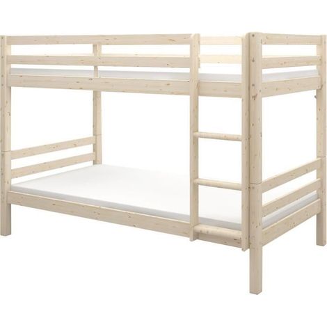 Lits superposés séparables enfant - 2x90x200 cm - Pin massif naturel - Sommiers inclus - ANDO (1/5)