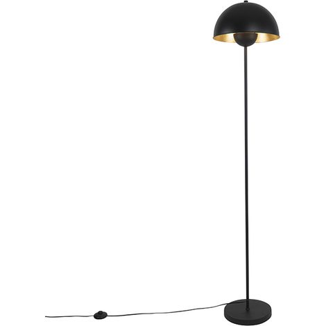 Industrielle Stehlampe schwarz mit Gold 160 cm - Magnax