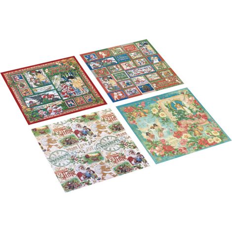 8 Blatt Weihnachtsaufkleber, Weihnachtsdekorationsaufkleber, Weihnachts-Bastelhintergrundaufkleber, verschneite Nacht (1/5)