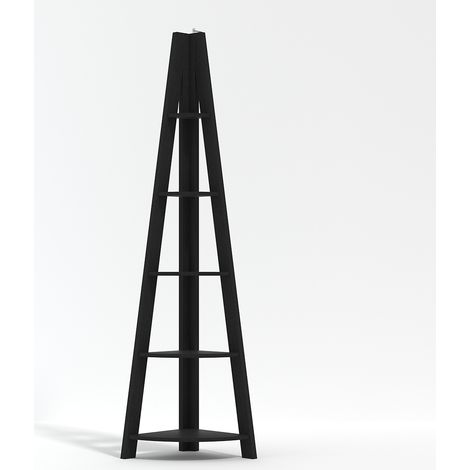 Tiva Corner Ladder Shelving Black