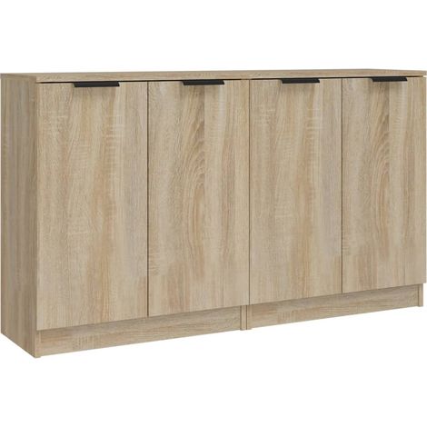 Credenza buffet cassettiera mobile contenitore organizer cucina soggiorno soggiorni set da 2 sonoma 60 x 30 x 70 cm legno composito marrone 020036811