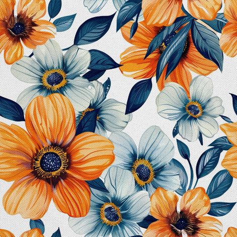 Tela Oxford para decoración de exteriores - Motivo de flores I DX5370 (1/5)