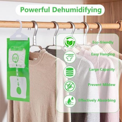 Sachet Déshumidificateur - 8 Pièces de 100 g - Pour Armoire Placard Salle De Bain Sous-Sol - Absorption Jusqu'à 200 % (1/4)