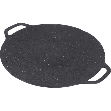 Poêle à griller coréenne de 29 cm (11,4 pouces) en alliage d'aluminium antiadhésif avec double poignée, idéale pour les barbecues en extérieur, le camping et les grillades. (1/5)